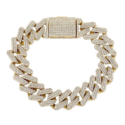 16mm Diamond Prong Link Bracelet 14K - ICECI