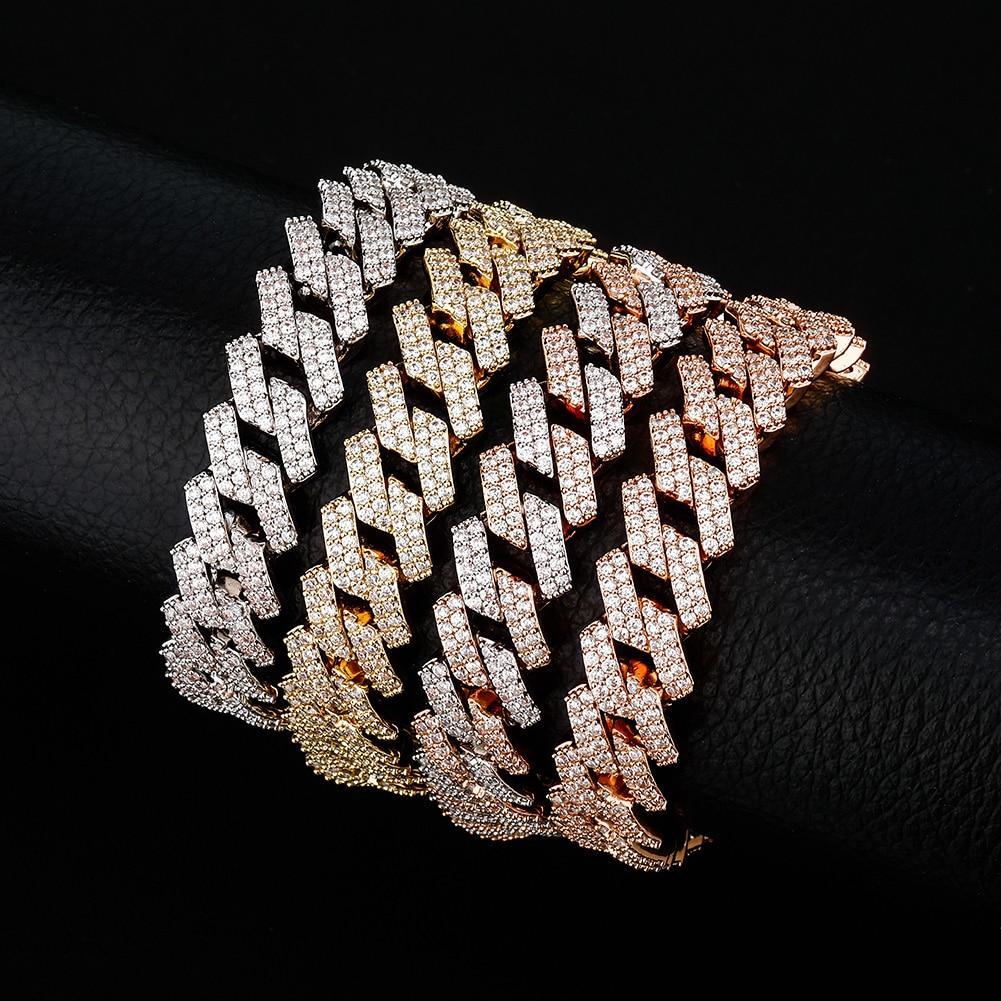 16mm Diamond Prong Link Bracelet 14K - ICECI