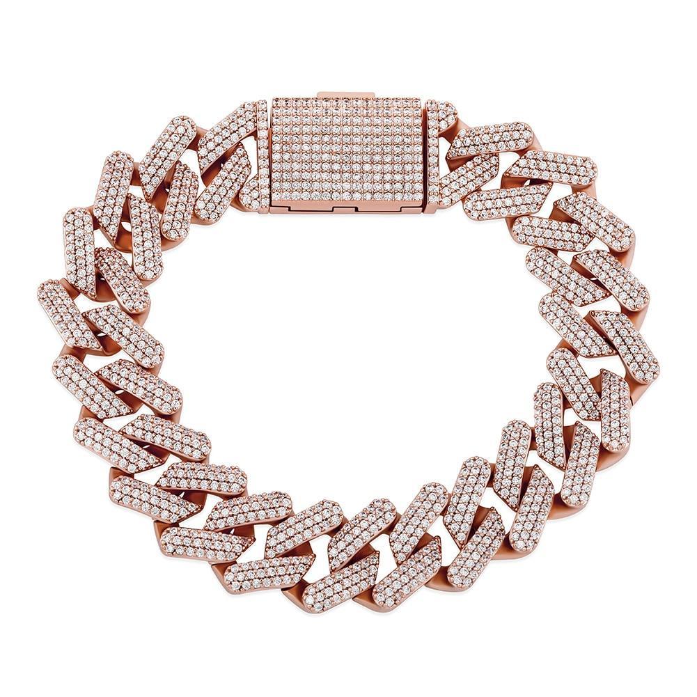 16mm Diamond Prong Link Bracelet 14K - ICECI