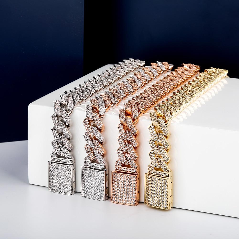 16mm Diamond Prong Link Bracelet 14K - ICECI