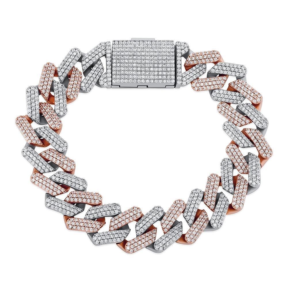 16mm Diamond Prong Link Bracelet 14K - ICECI