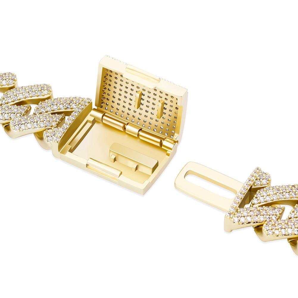 16mm Diamond Prong Link Bracelet 14K - ICECI