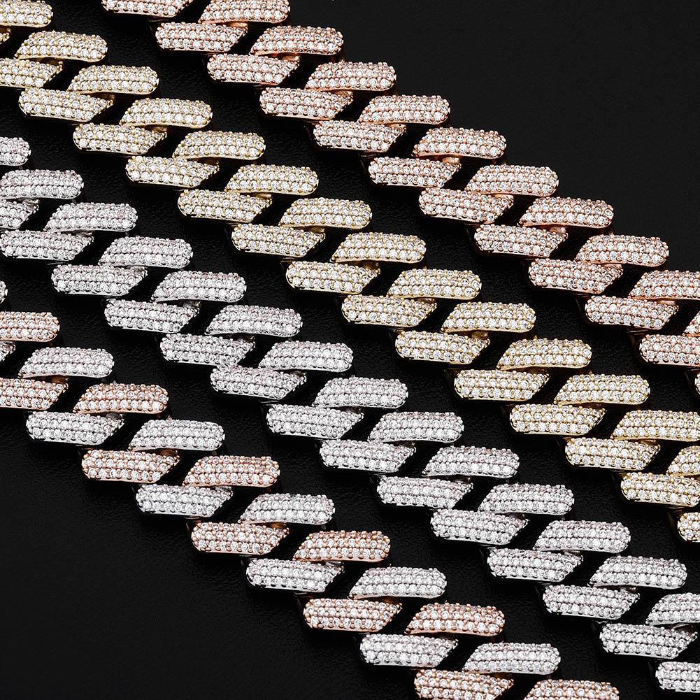 16mm Diamond Prong Link Chain 14K - ICECI