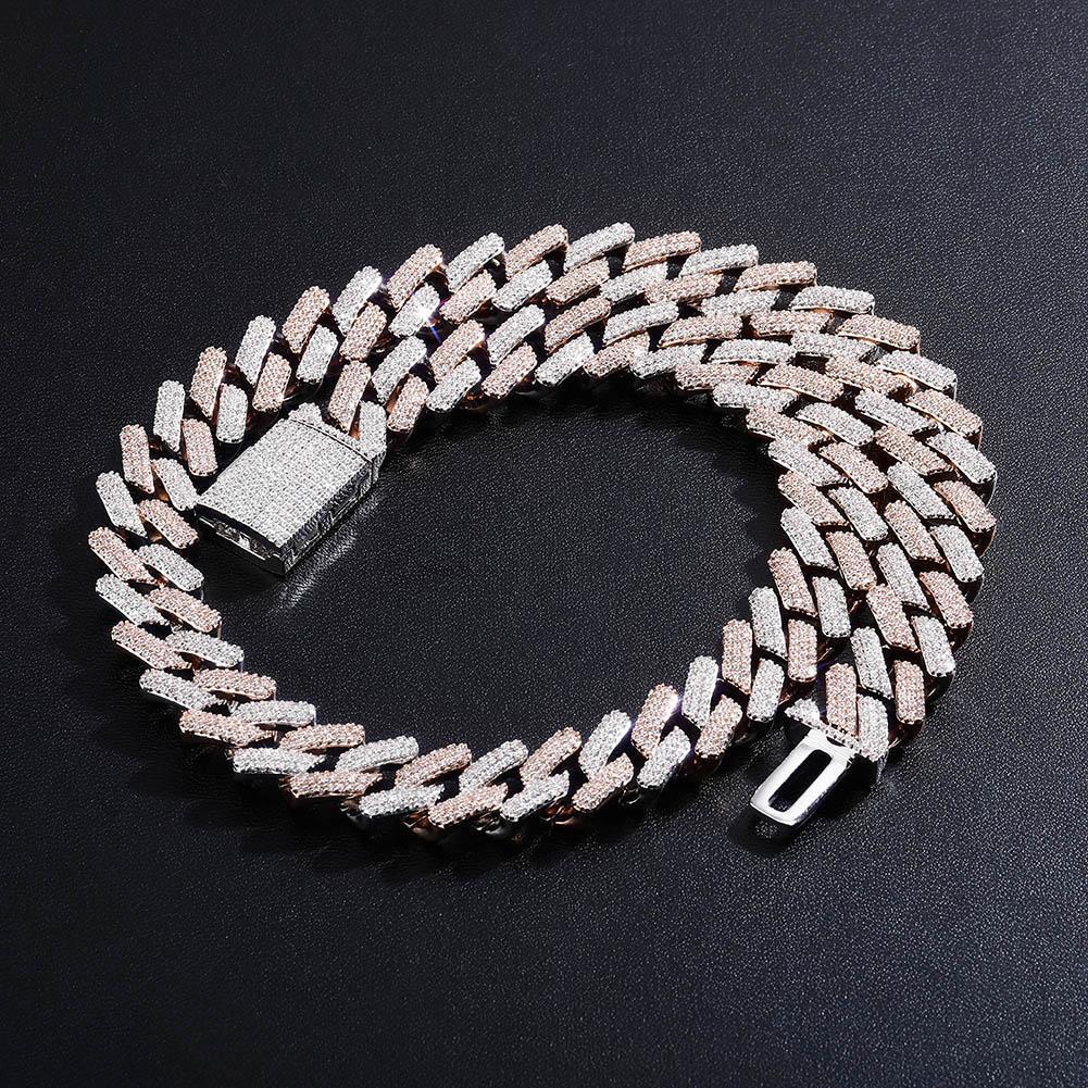 16mm Diamond Prong Link Chain 14K - ICECI