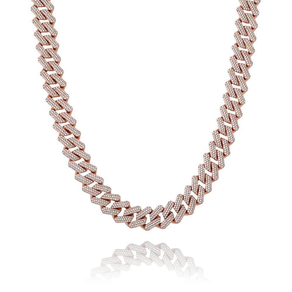16mm Diamond Prong Link Chain 14K - ICECI