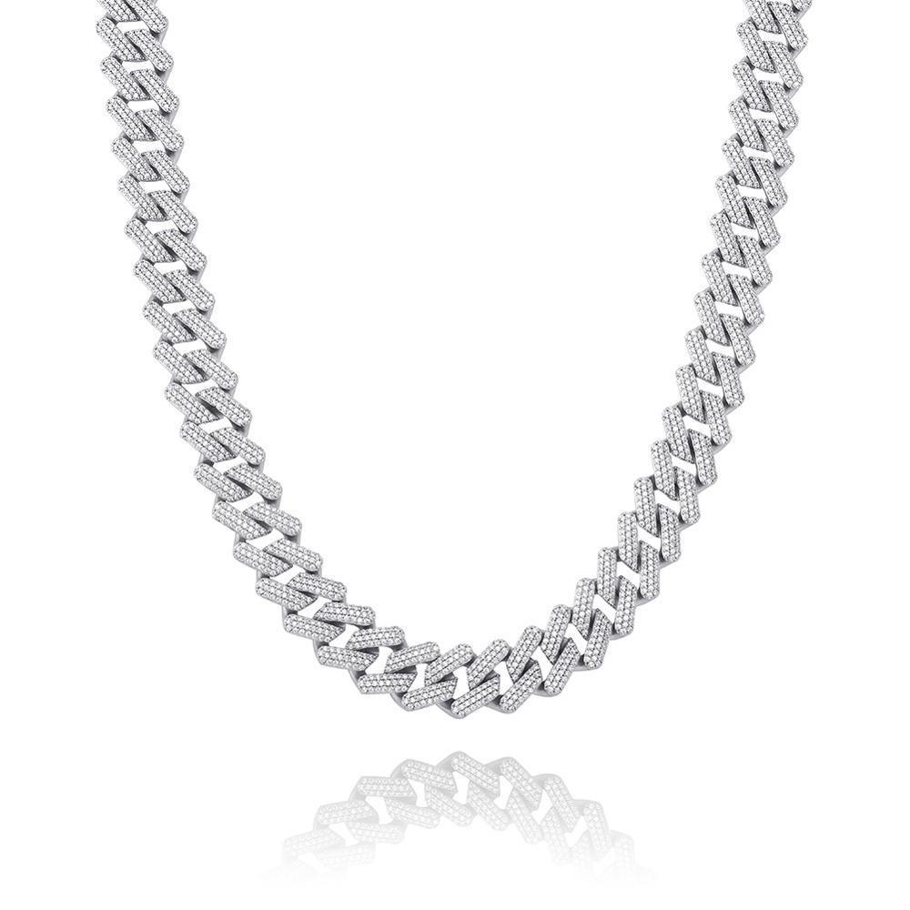16mm Diamond Prong Link Chain 14K - ICECI