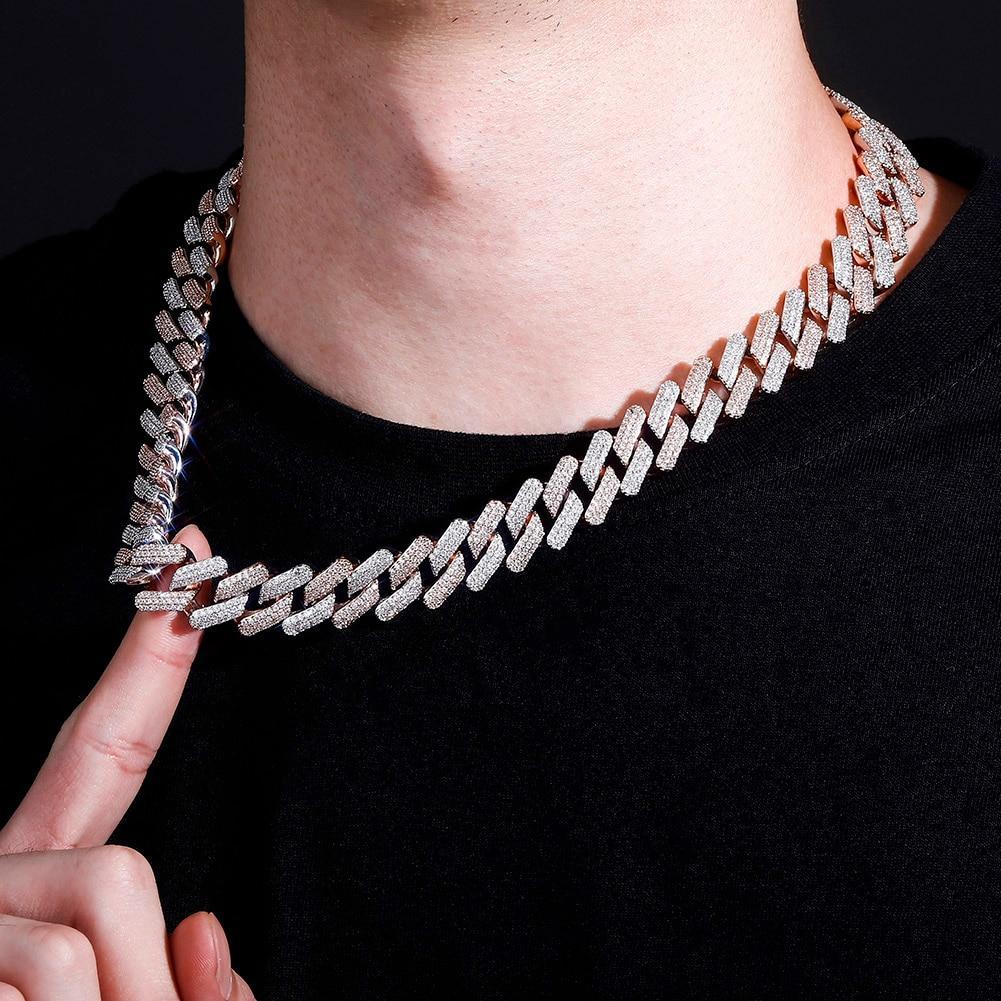 16mm Diamond Prong Link Chain 14K - ICECI
