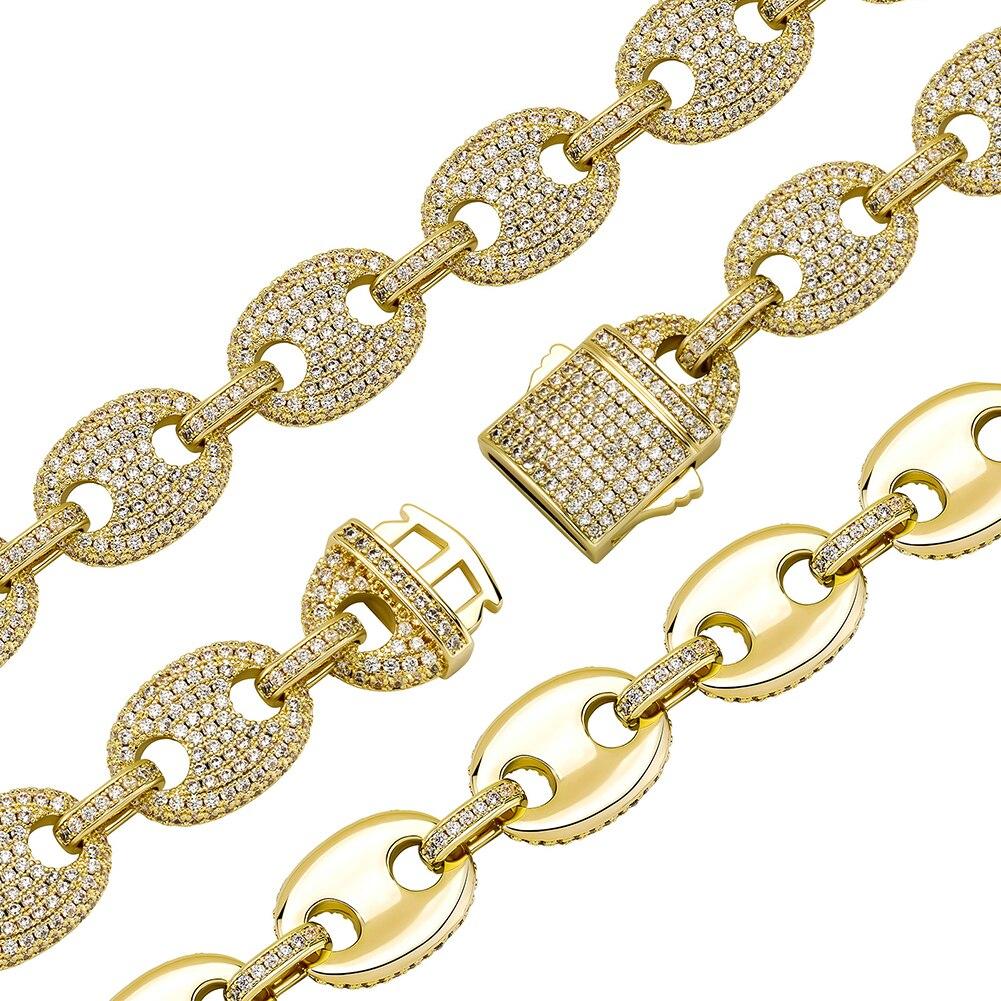 17mm Coffee Bean Link Bracelet 14K - ICECI
