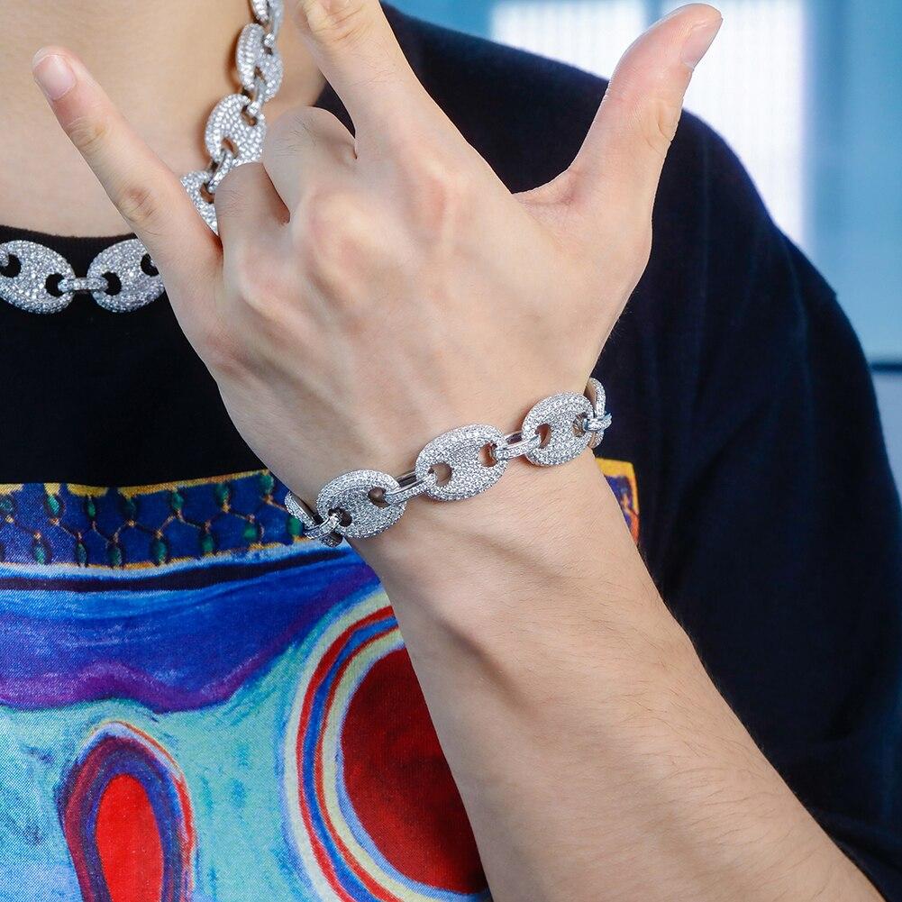 17mm Coffee Bean Link Bracelet 14K - ICECI