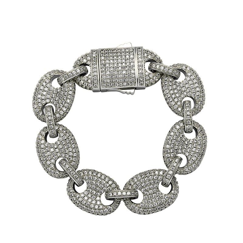 17mm Coffee Bean Link Bracelet 14K - ICECI
