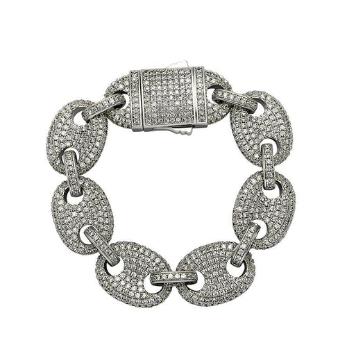 17mm Coffee Bean Link Bracelet 14K - ICECI