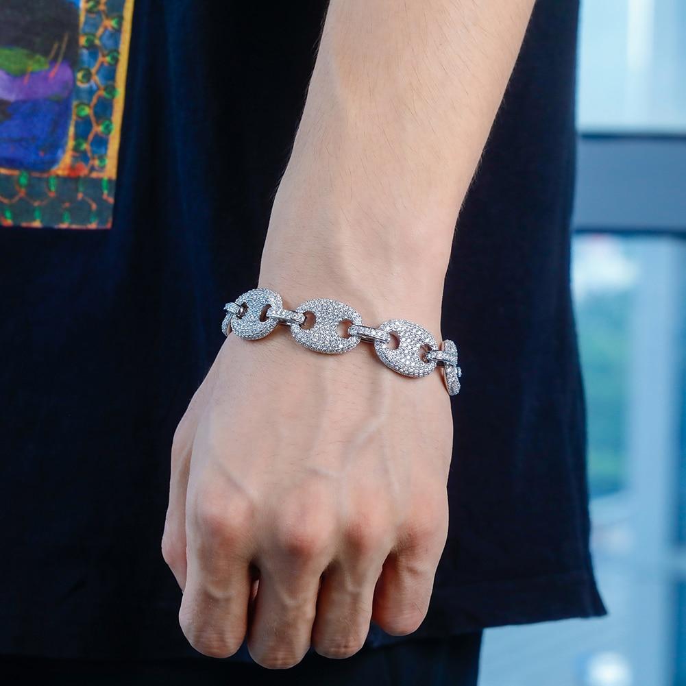 17mm Coffee Bean Link Bracelet 14K - ICECI