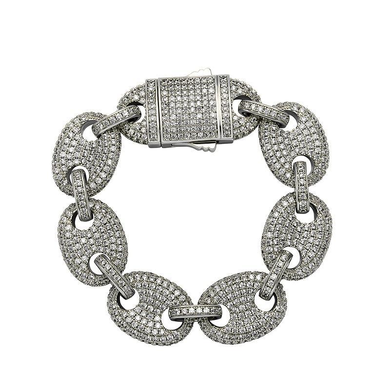 17mm Coffee Bean Link Bracelet 14K - ICECI