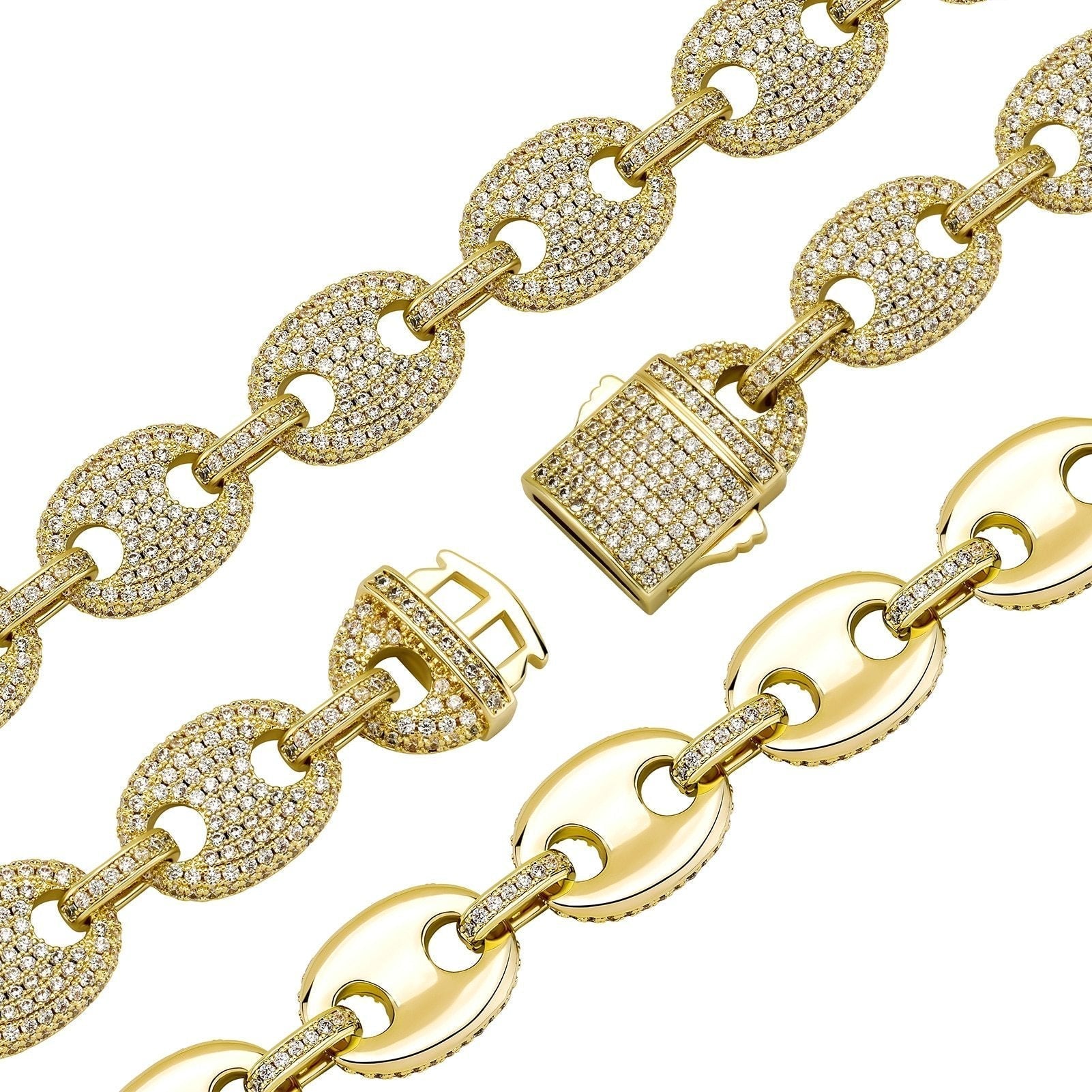 17mm Coffee Bean Link Chain 14K - ICECI