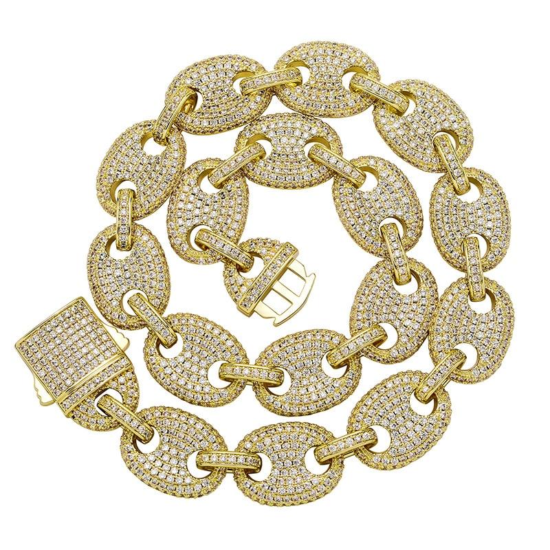 17mm Coffee Bean Link Chain 14K - ICECI