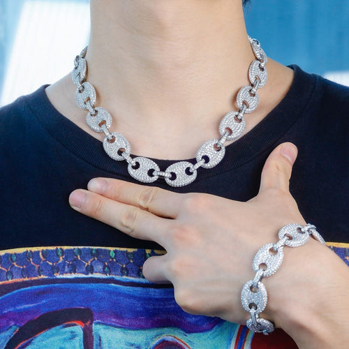 17mm Coffee Bean Link Chain 14K - ICECI