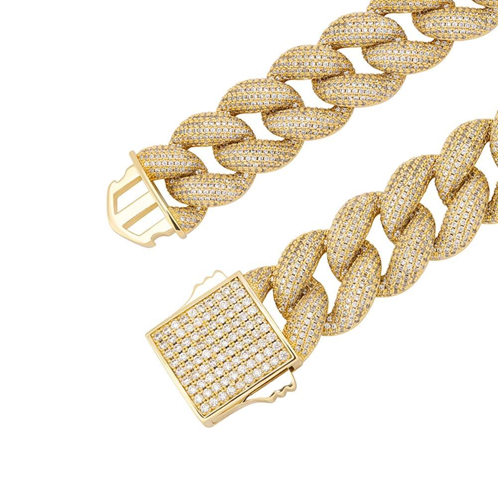 18mm Iced Cuban Link Bracelet 14K - ICECI