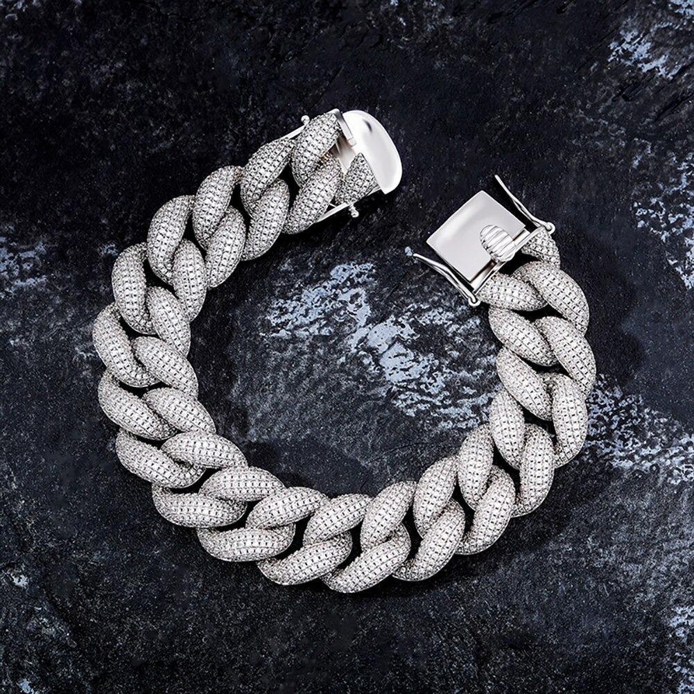 18mm Iced Cuban Link Bracelet 14K - ICECI