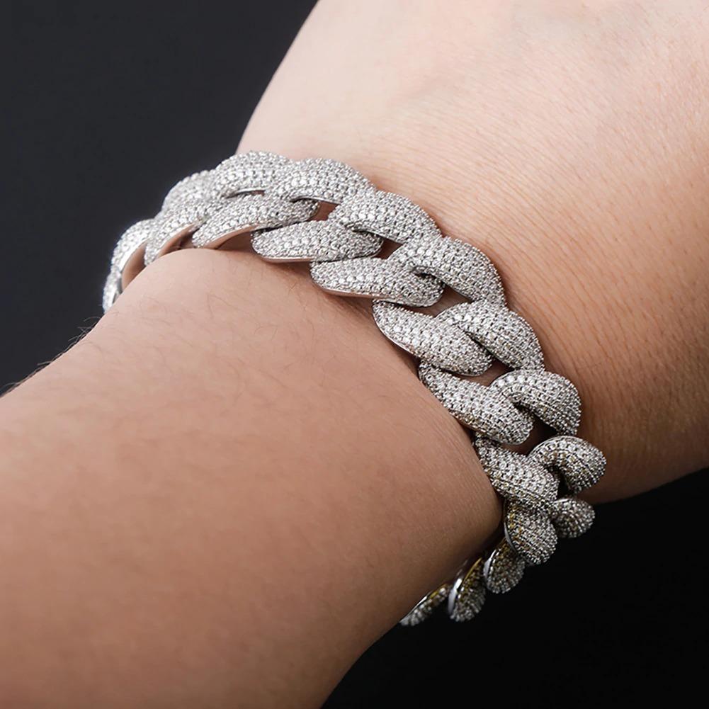 18mm Iced Cuban Link Bracelet 14K - ICECI