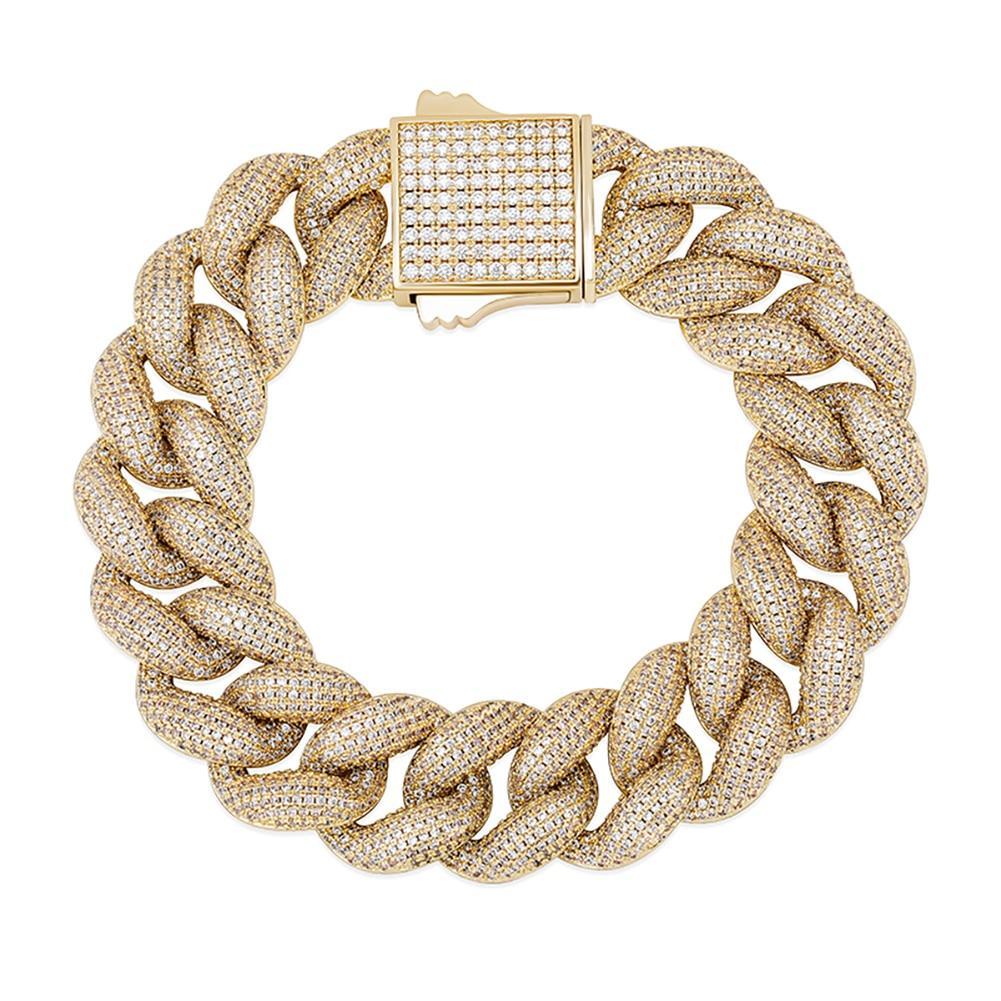 18mm Iced Cuban Link Bracelet 14K - ICECI