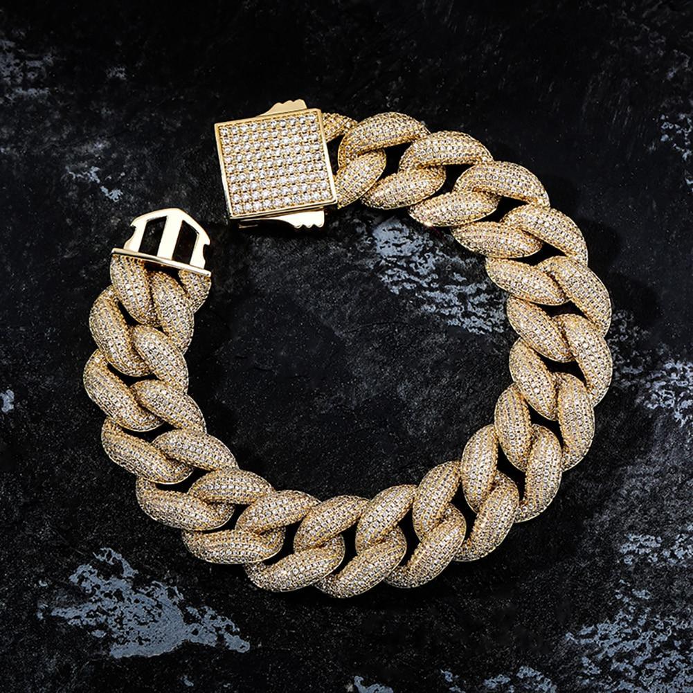 18mm Iced Cuban Link Bracelet 14K - ICECI