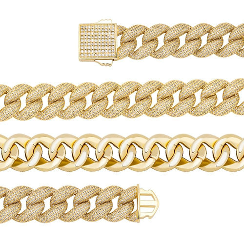 18mm Iced Cuban Link Bracelet 14K - ICECI