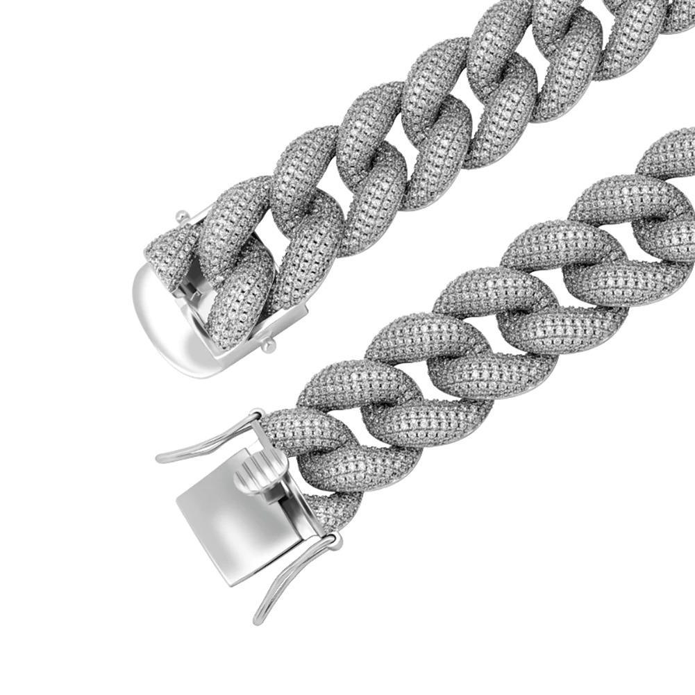 18mm Iced Cuban Link Bracelet 14K - ICECI