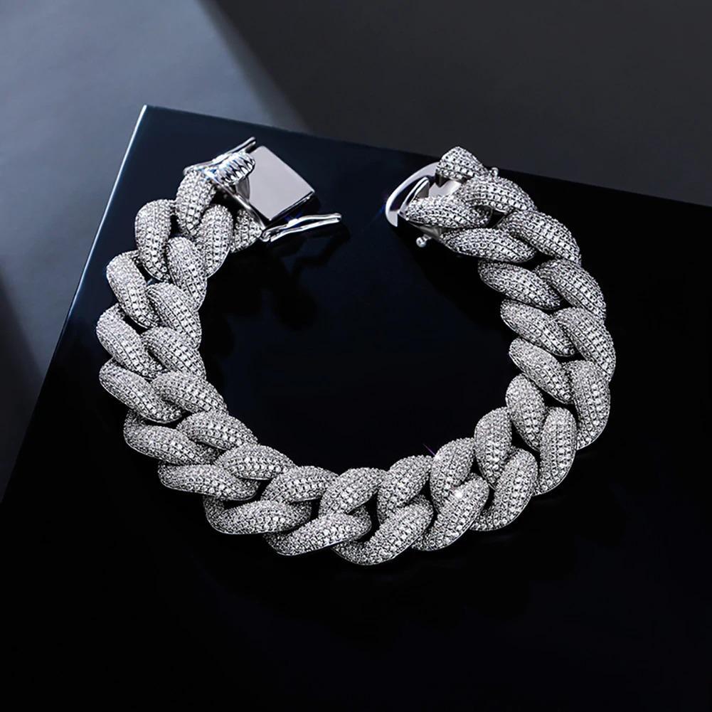 18mm Iced Cuban Link Bracelet 14K - ICECI