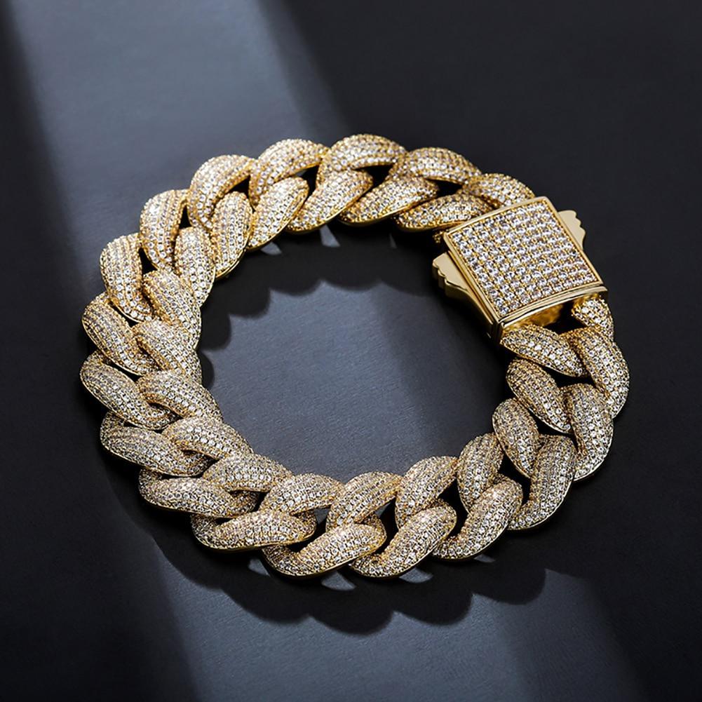 18mm Iced Cuban Link Bracelet 14K - ICECI