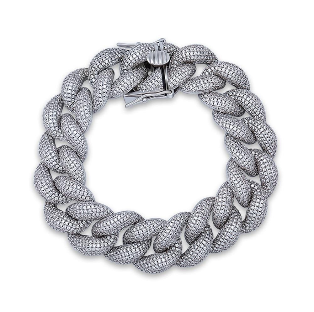 18mm Iced Cuban Link Bracelet 14K - ICECI