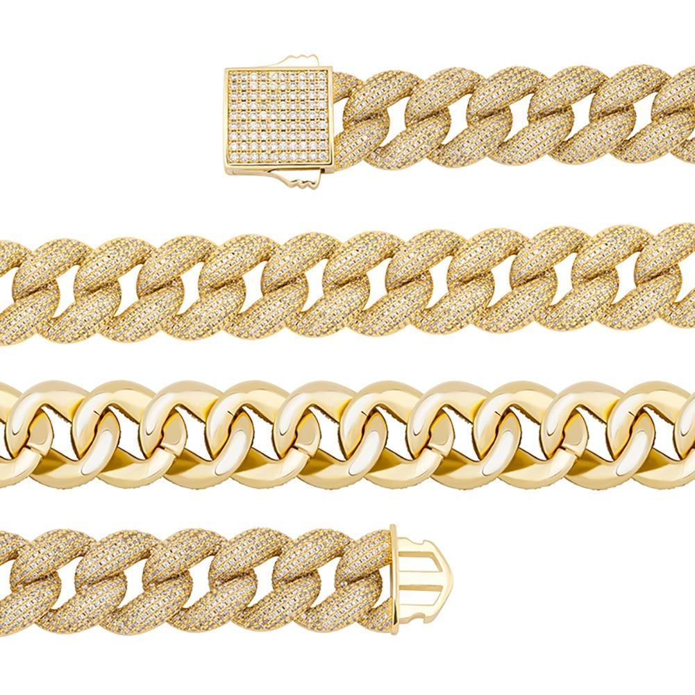 18mm Iced Cuban Link Chain 14K - ICECI