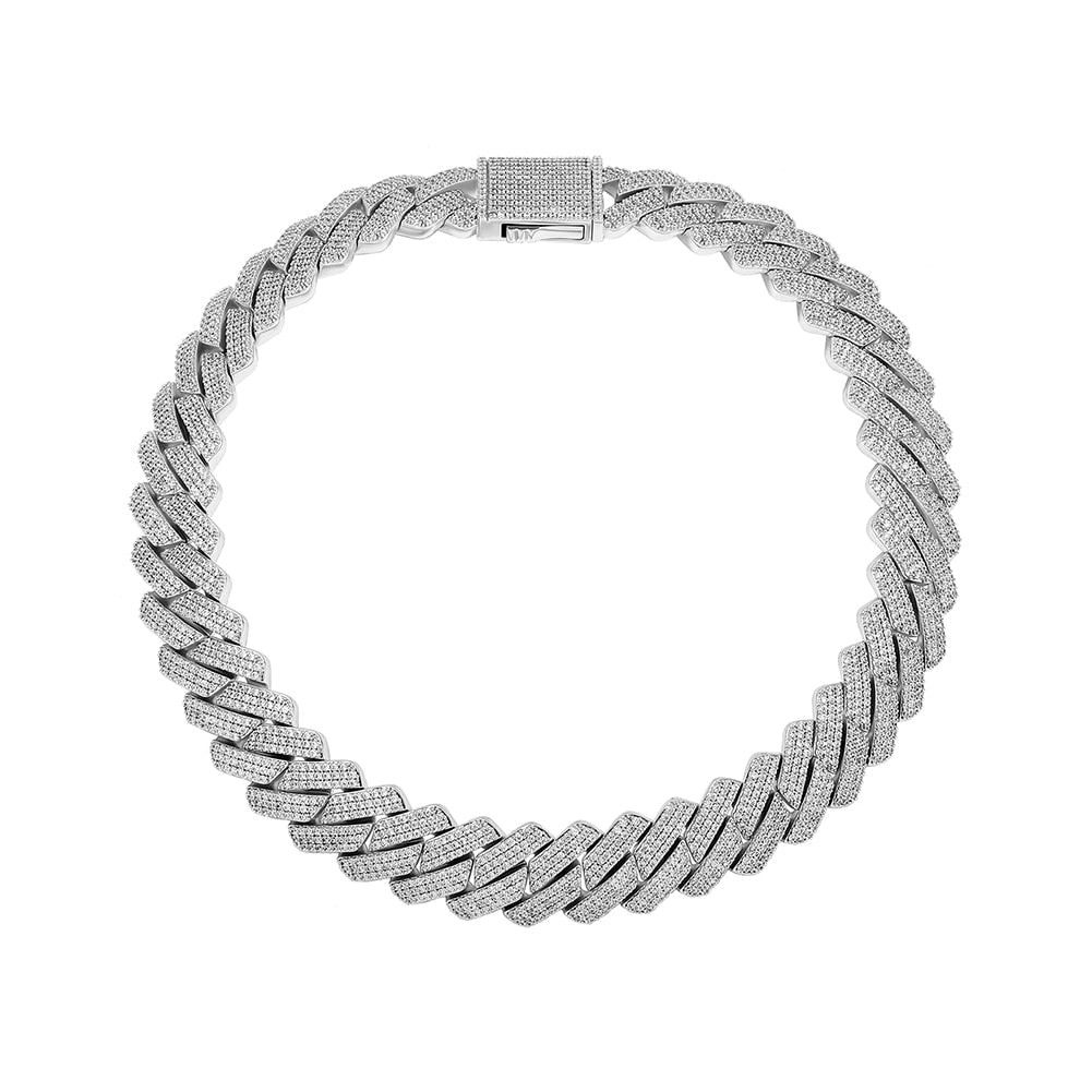 20mm Diamond Prong Link Chain 14K - ICECI