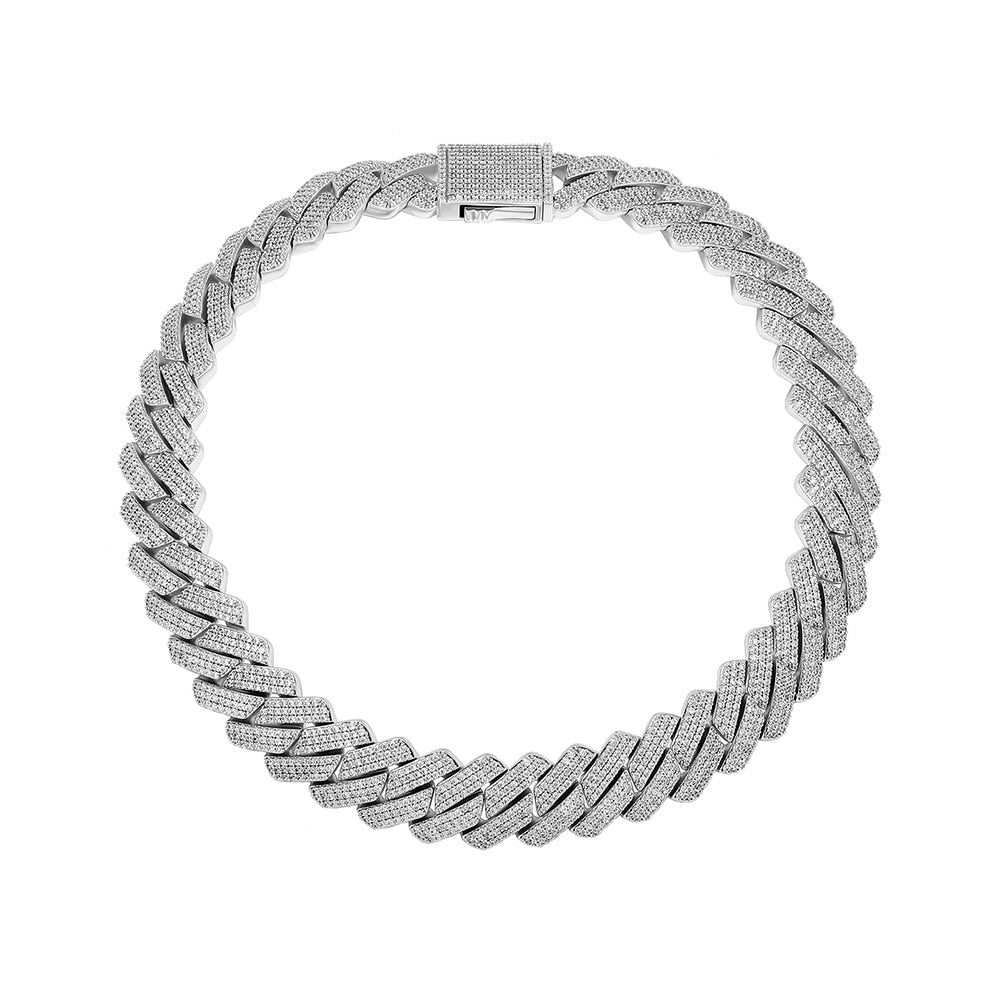 20mm Diamond Prong Link Chain 14K - ICECI