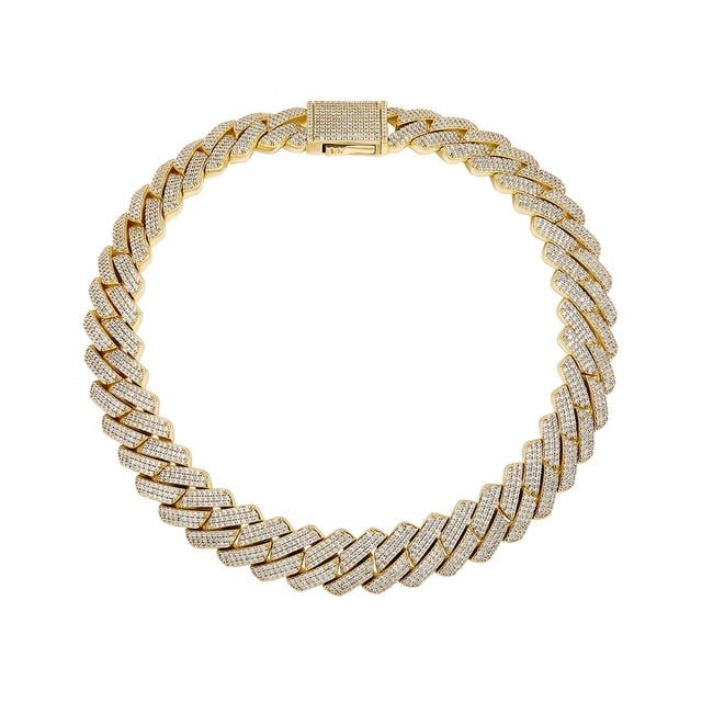 20mm Diamond Prong Link Chain 14K - ICECI