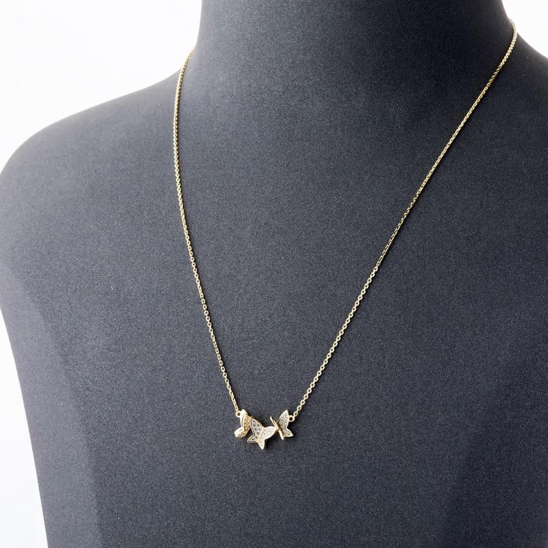 3 Butterfly Pendant 14K x Sterling Silver - ICECI