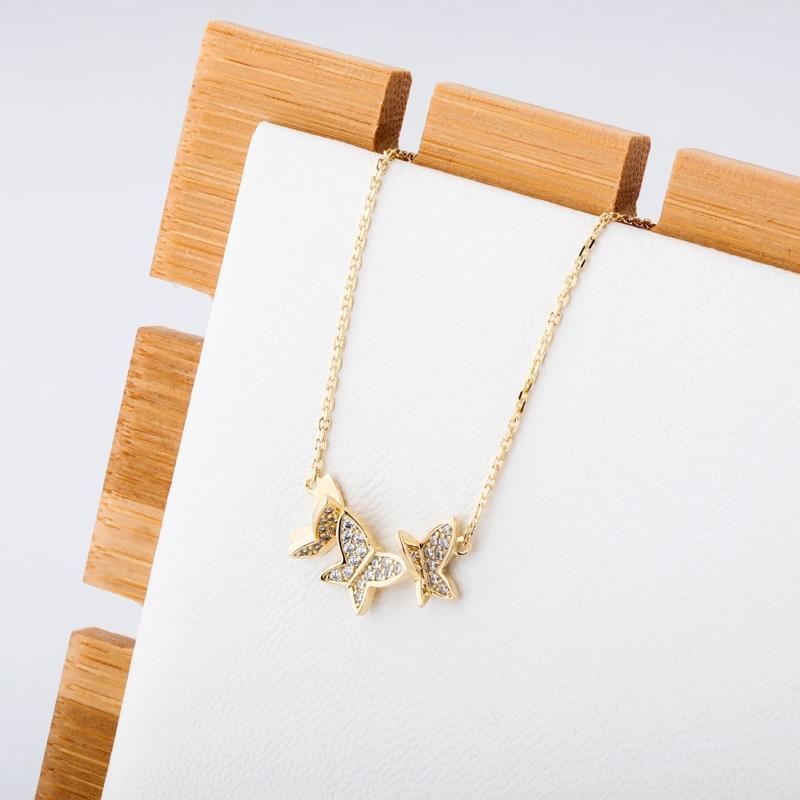 3 Butterfly Pendant 14K x Sterling Silver - ICECI