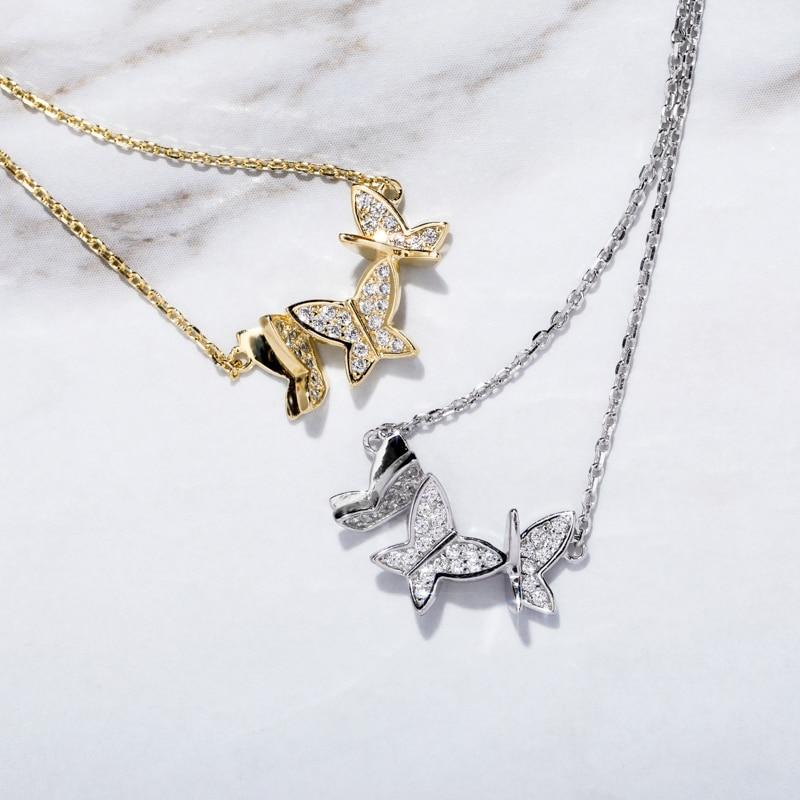 3 Butterfly Pendant 14K x Sterling Silver - ICECI