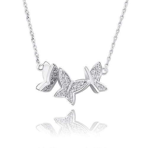 3 Butterfly Pendant 14K x Sterling Silver - ICECI