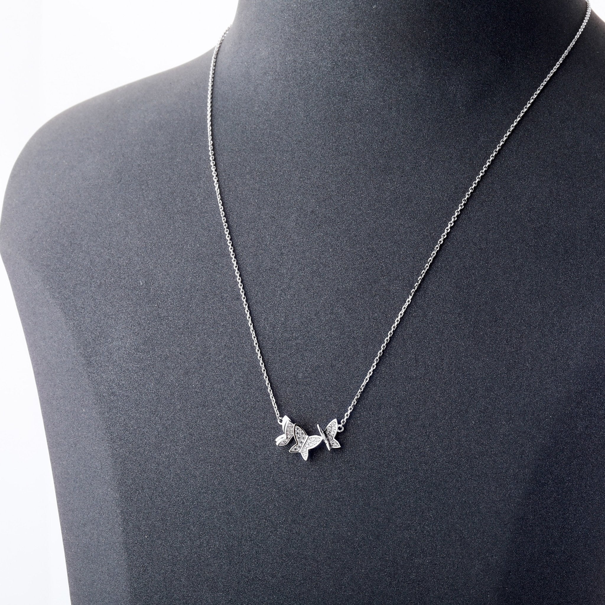 3 Butterfly Pendant 14K x Sterling Silver - ICECI