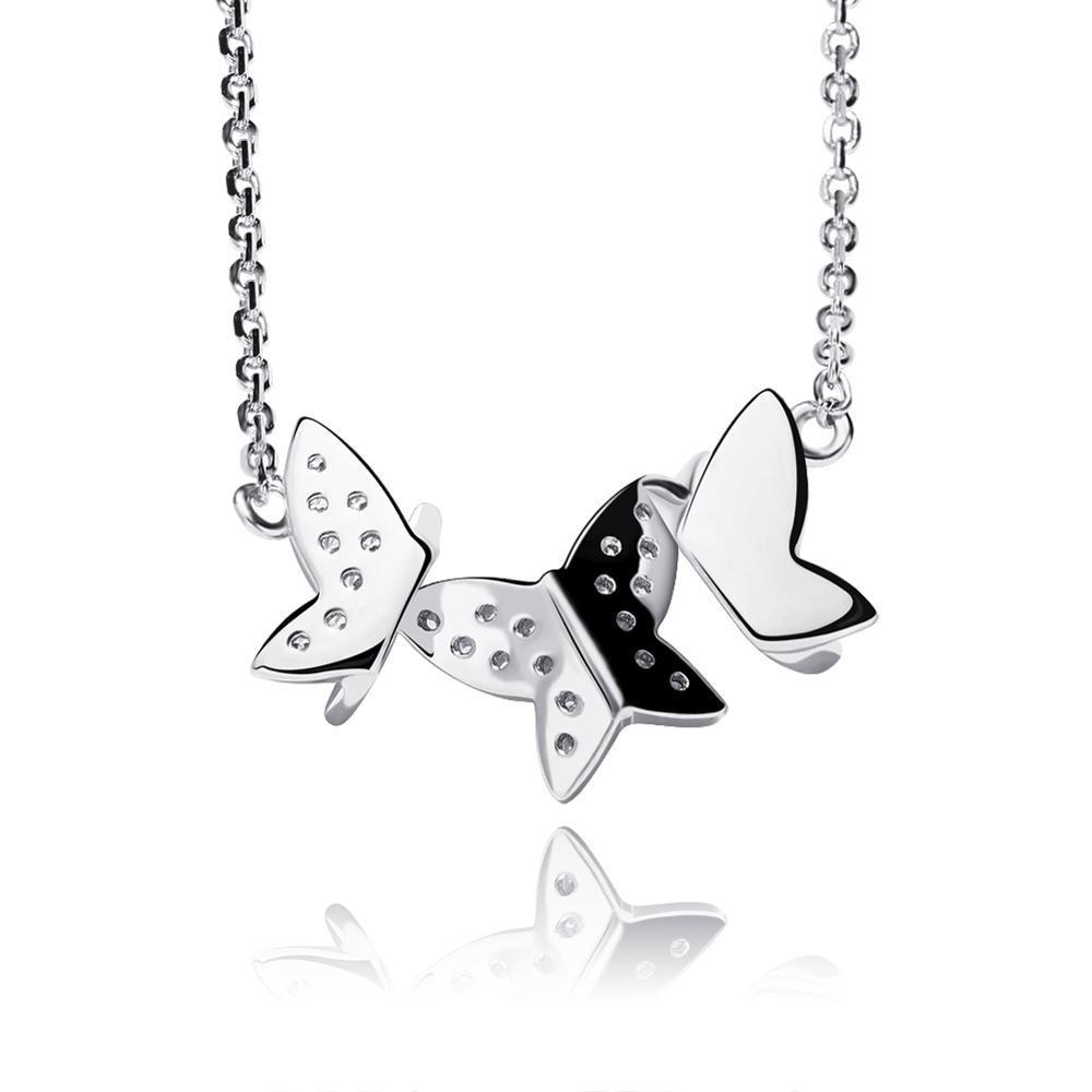 3 Butterfly Pendant 14K x Sterling Silver - ICECI