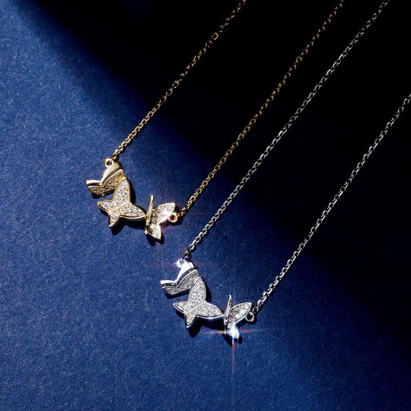 3 Butterfly Pendant 14K x Sterling Silver - ICECI