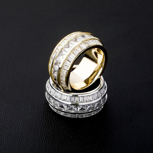 3 Row Baguette Ring 14K - ICECI