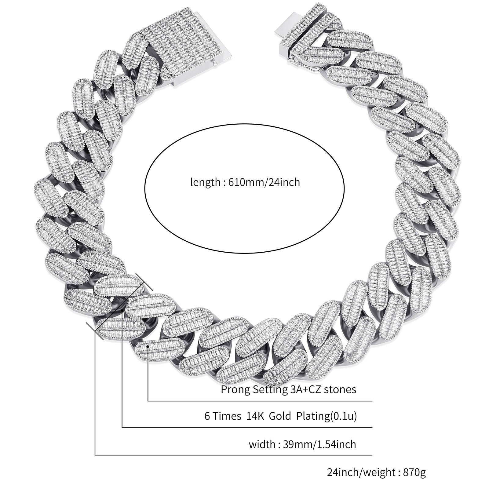 39mm Iced Cuban Link Chain 14K - ICECI