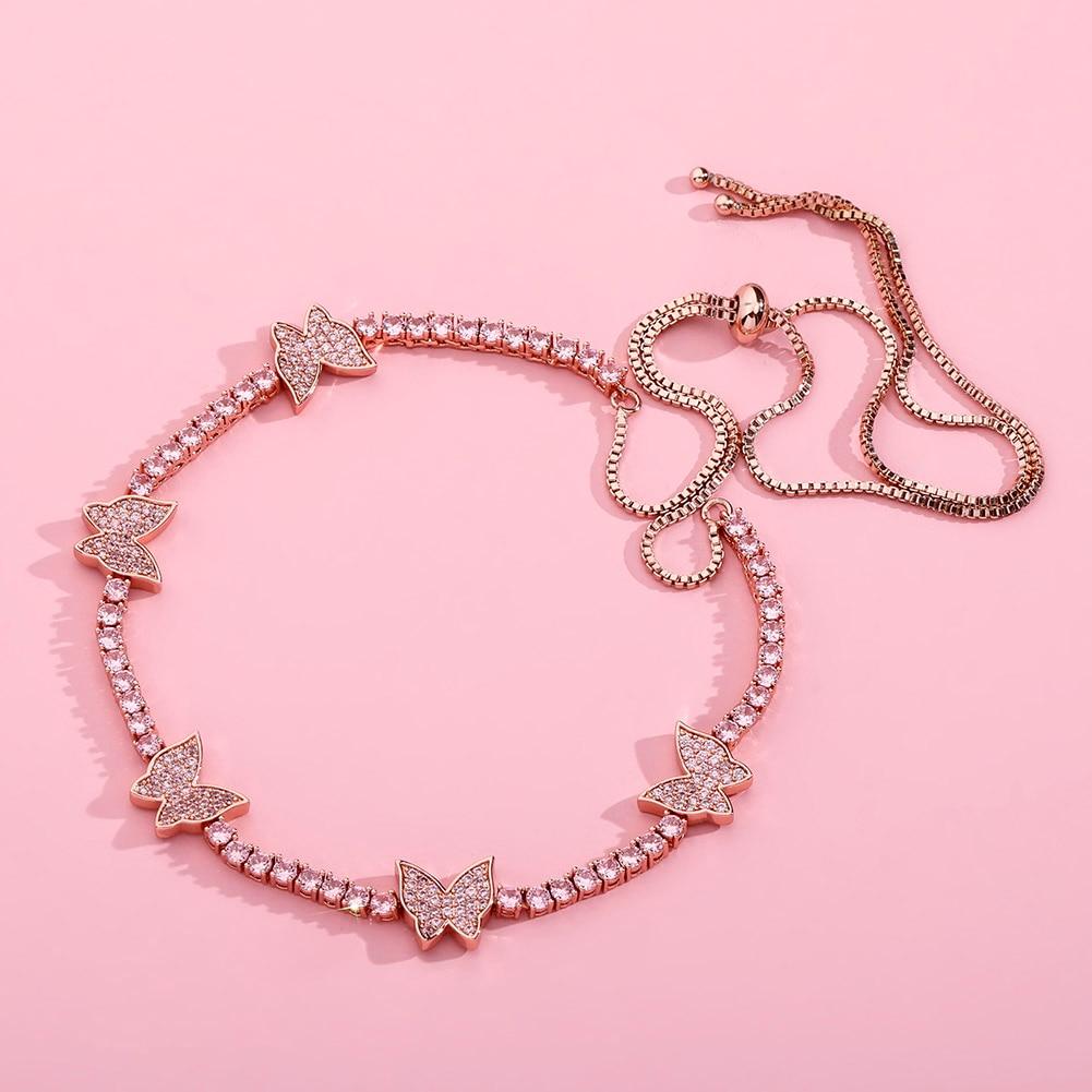 3mm Butterfly Tennis Necklace 14K - ICECI