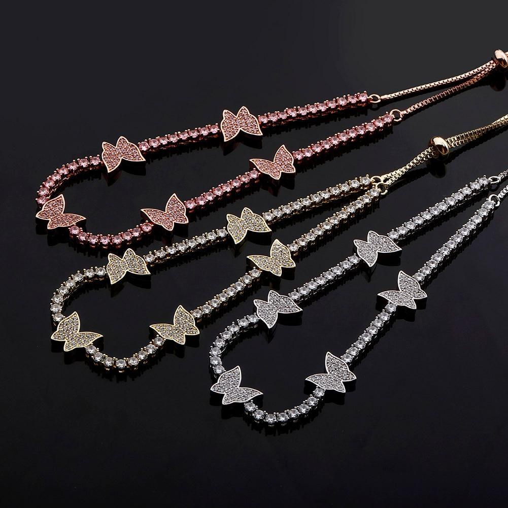 3mm Butterfly Tennis Necklace 14K - ICECI