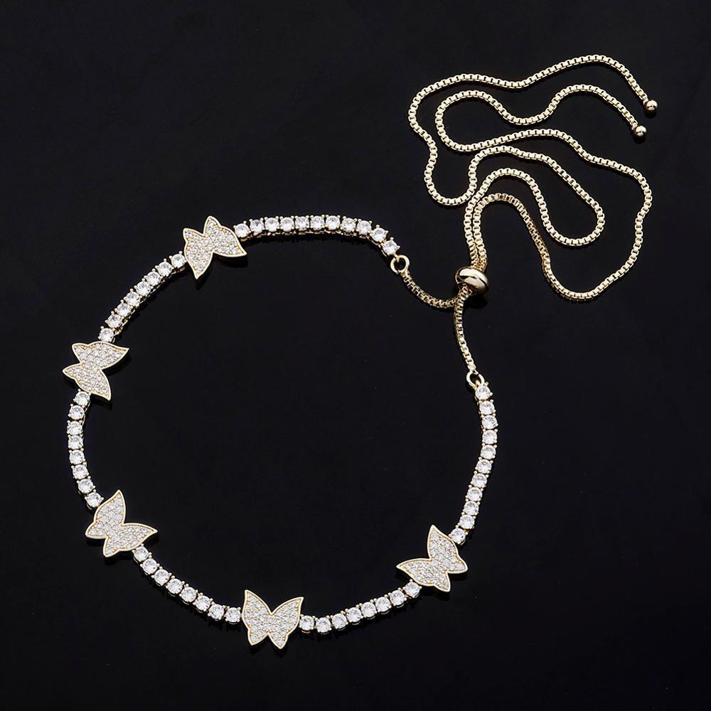 3mm Butterfly Tennis Necklace 14K - ICECI