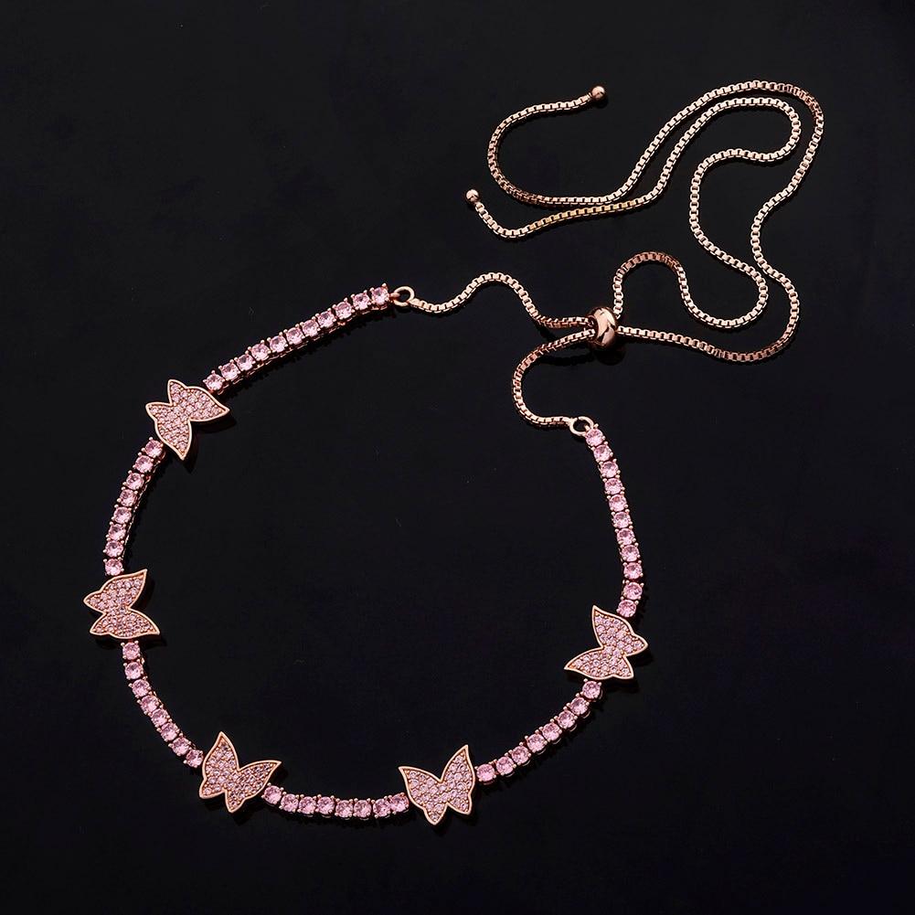 3mm Butterfly Tennis Necklace 14K - ICECI