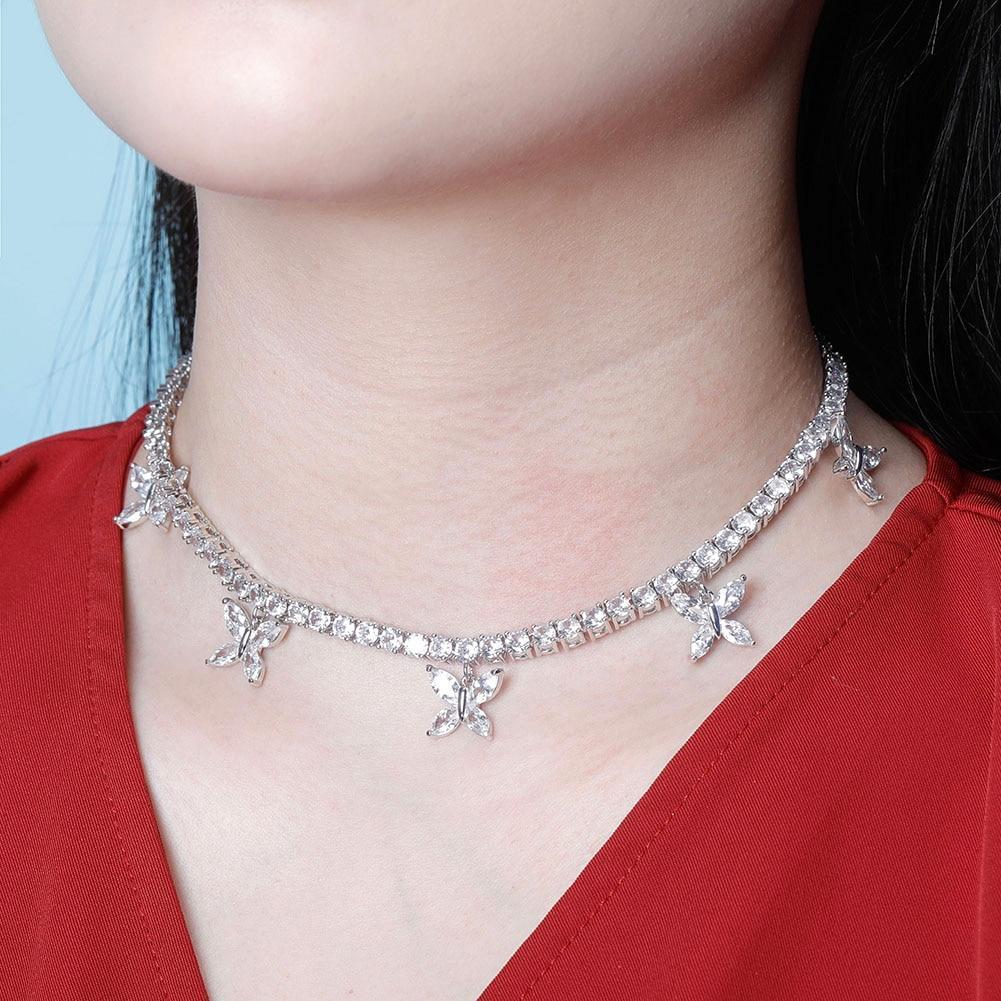 5mm Butterfly Choker Tennis Necklace 14K - ICECI