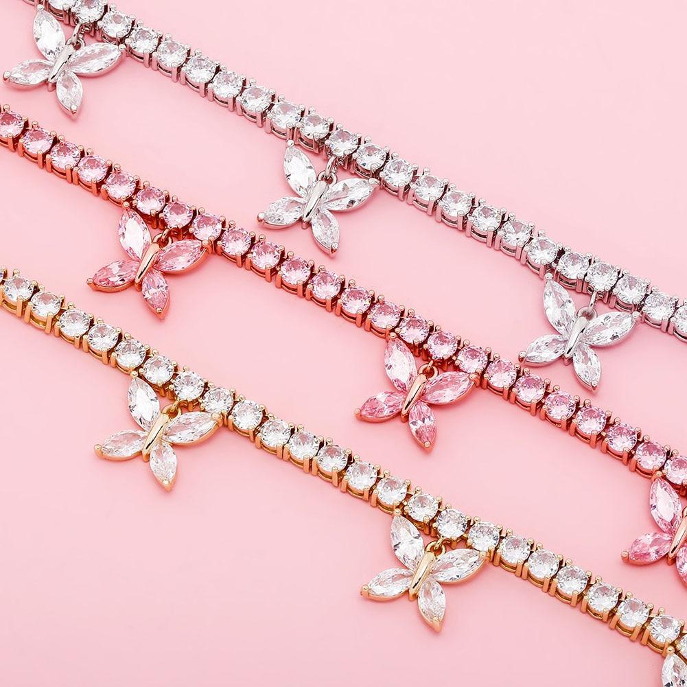 5mm Butterfly Choker Tennis Necklace 14K - ICECI