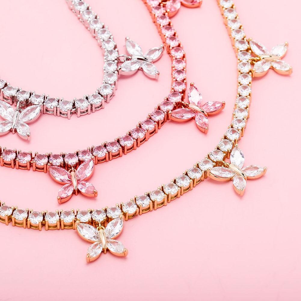 5mm Butterfly Choker Tennis Necklace 14K - ICECI